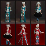 Miao Embroidery Suit featuring vibrant designs, ideal women’s festival costume, showcasing traditional Chinese style.