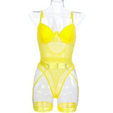 Women Mesh Splicing Suspender Jumpsuit