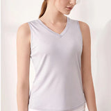 Silkaire™ 100% Mulberry Silk V-neck strap top for women, lightweight premium sleepwear camisole.