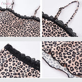 Women Lace Leopard Halter Top