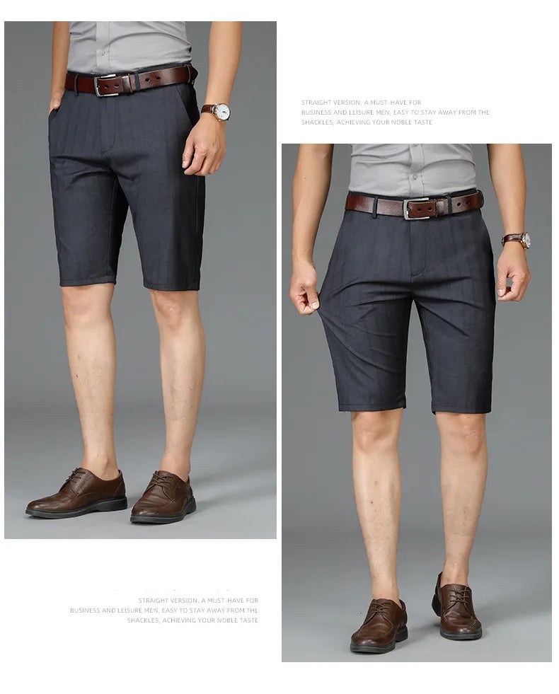 Men Striped Business Shorts