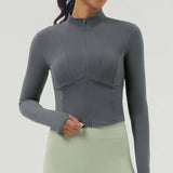 Women Slim Fit Zipper Yoga Top Jacket