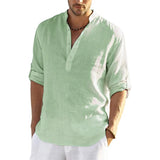 Men Linen Casual Blouse