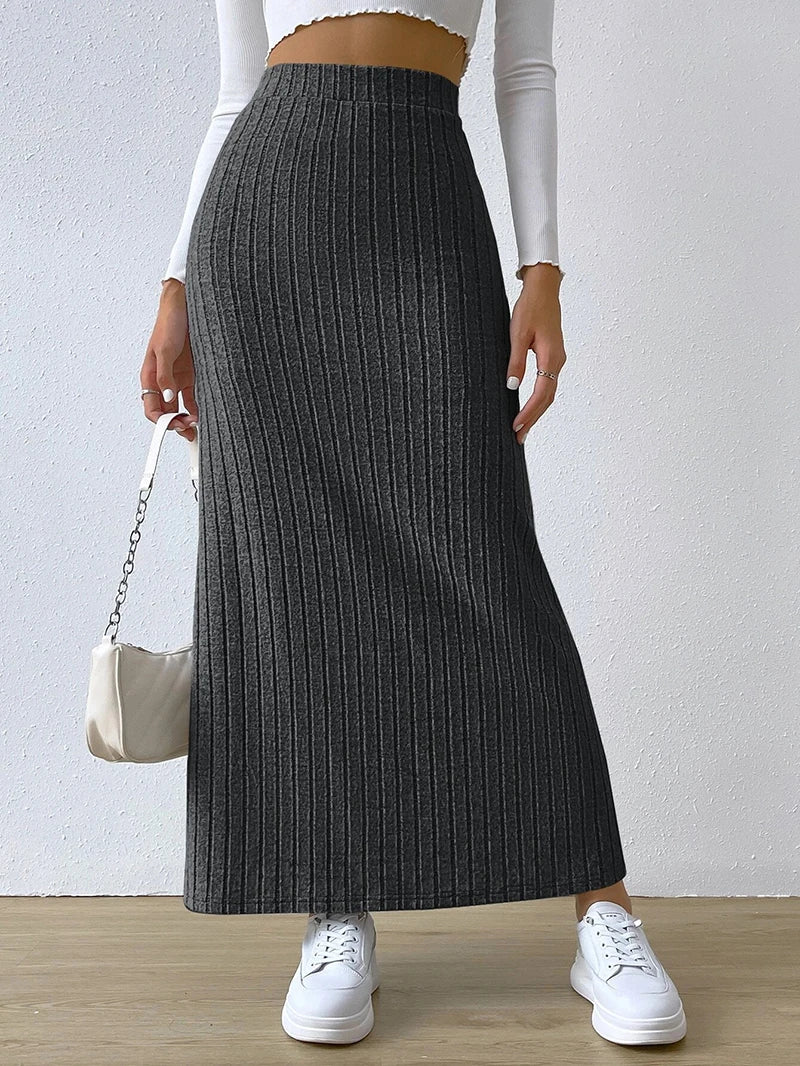 Women Sweater Midi Skirt 2025