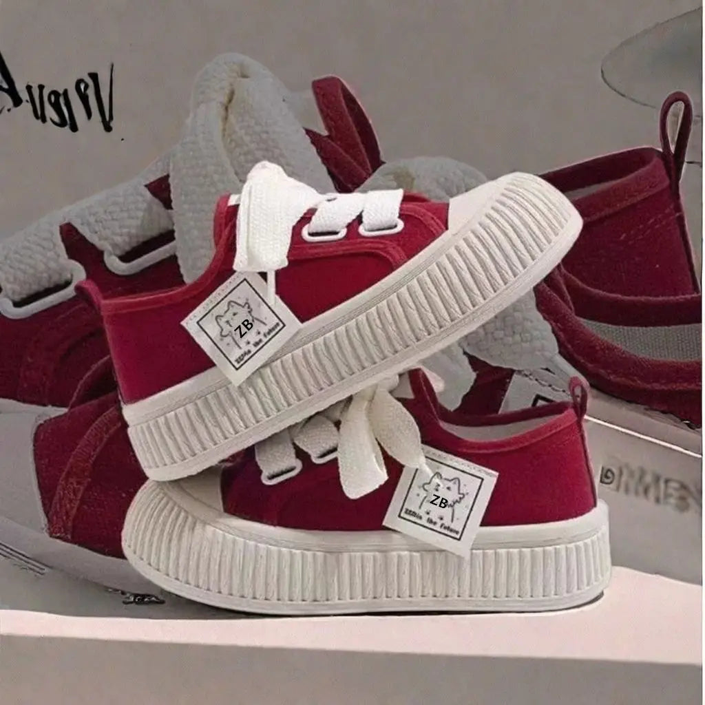 Women Canvas Shoes Soft Sole Lace Up Sneakers