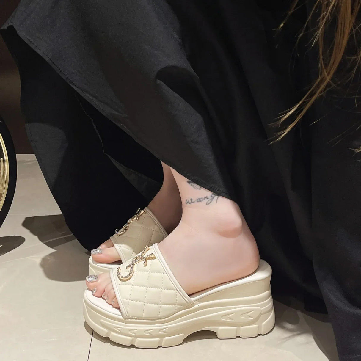 Women Fashion Platform Letter Sandals