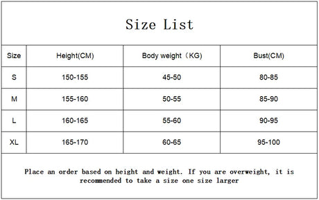 Size chart for women’s vintage Hanfu dress showing height, weight, and bust measurements for sizes S to XL.