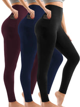 3-Pack Super Soft Women's Yoga Leggings – High Waisted Tummy Control Pants