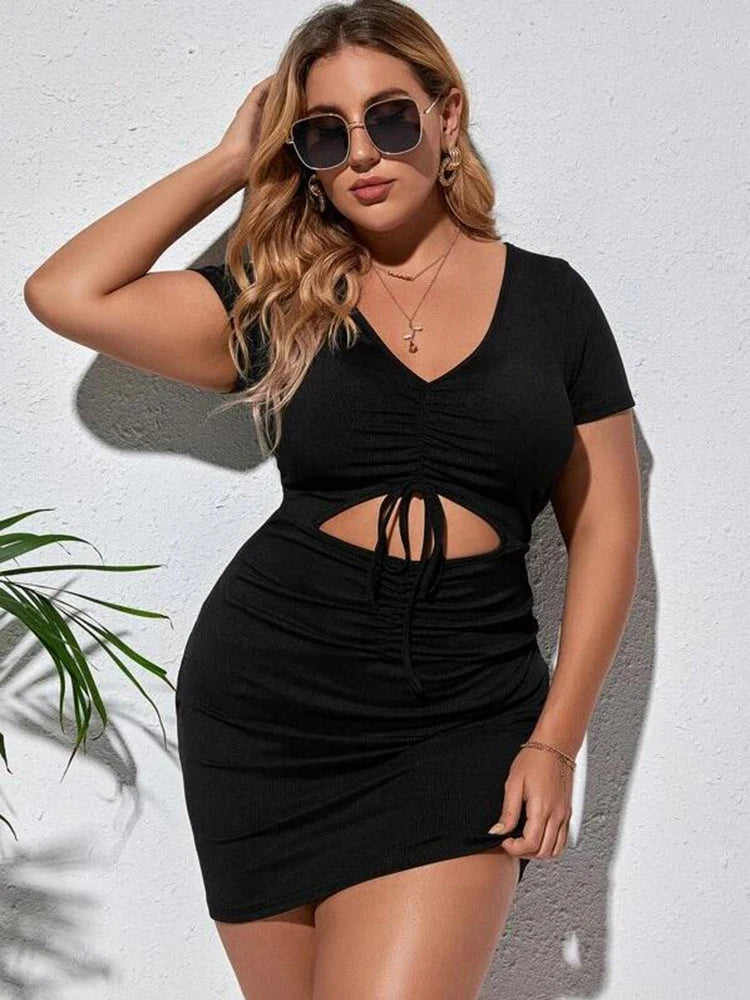 Women Drawstring Bodycon Dress