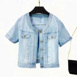 Women’s Y2K Cropped Halter Denim Jacket