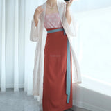 Song Dynasty Hanfu three piece outfit for women featuring floral design, elegant layering, and a stylish belt.