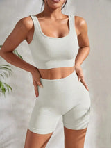 Women Seamless Ribbed Yoga Set