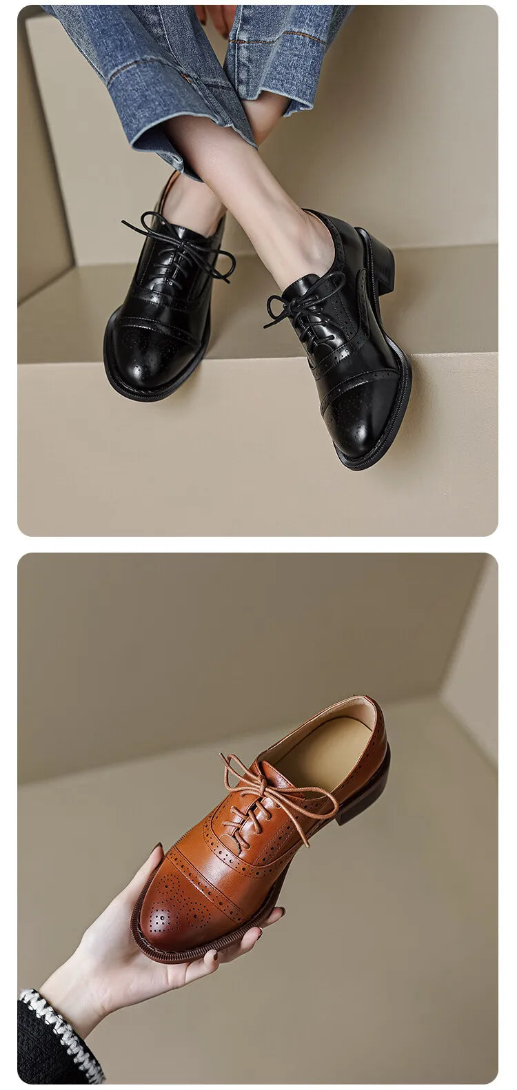 Women Leather Brogues – 2025