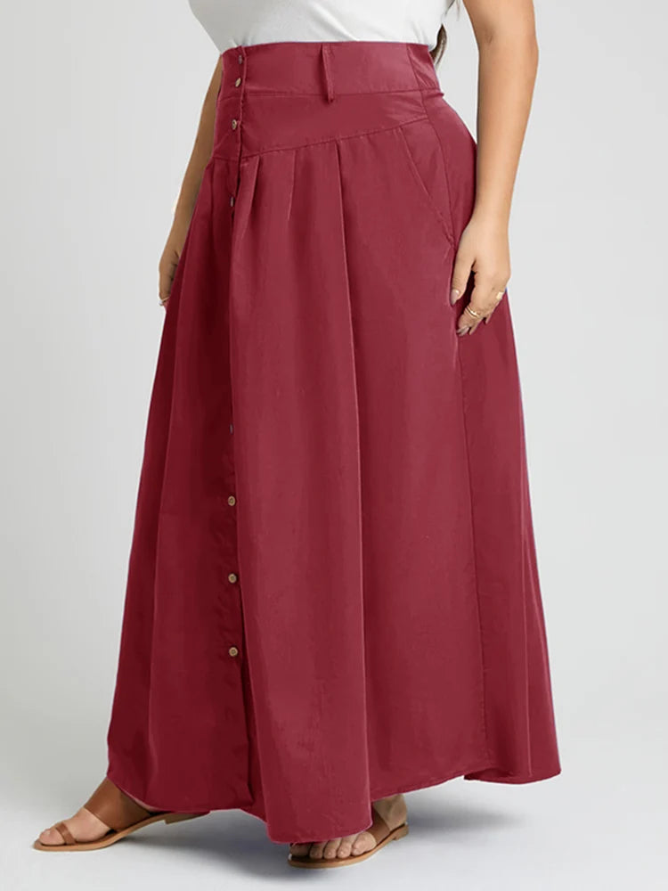 Women Buttoned Cargo Skirt