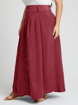 Women Buttoned Cargo Skirt