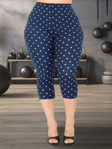 Women Floral Print High Waist Capri Leggings