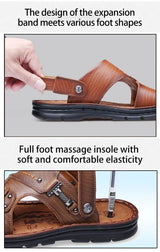 Men Leather Buckle Casual Sandals
