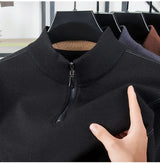 Men Half Zip Velvet Knit Sweater