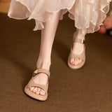 Women Minimalist White Slide Sandals