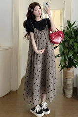 Summer Maternity Two-Piece Skirt Set