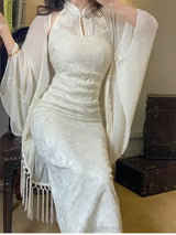 Women Qipao Two Piece Dress Set