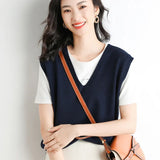 Women Loose V-Neck Knit Vest
