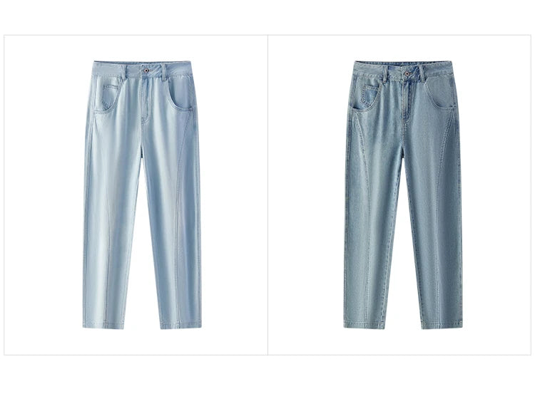 Women Curved Hem Loose Tapered Pants