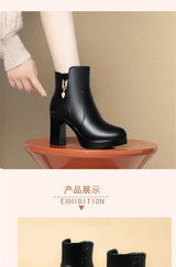 Women Warm Wool High Heel Ankle Boots – Winter Fashion