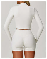 Women's Sexy Zip Long Sleeve Yoga Jacket – Workout Running Cycling Top