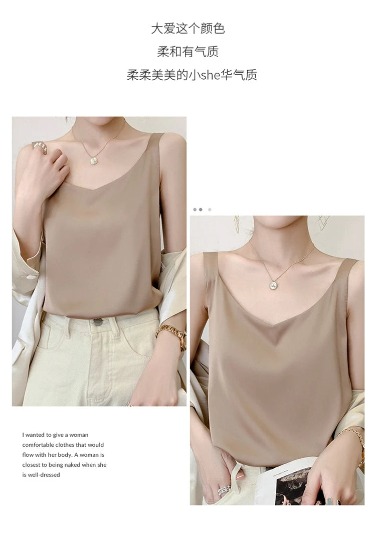 Satin Silk V-Neck Cami