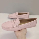 Women Flats 2025 Genuine Leather Slip-On Loafers