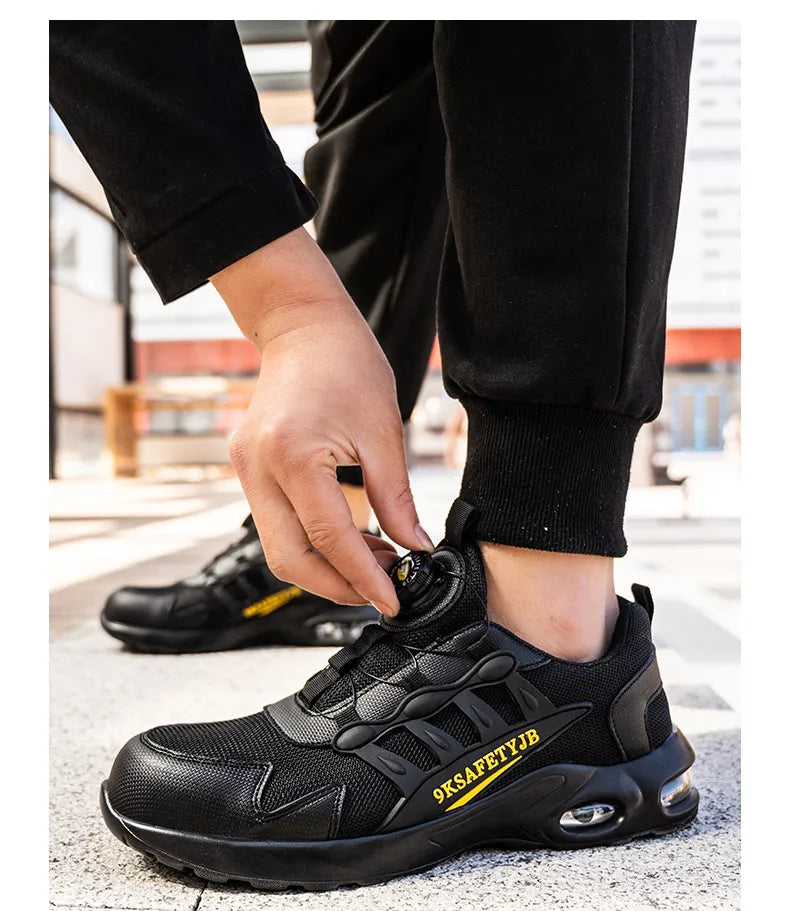 Men Air Cushion Steel Toe Safety Sneakers