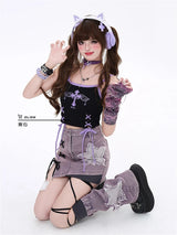 LaceVibe™ – Purple Lace-Up Mini Skirt (Harajuku Aesthetic Skirt)