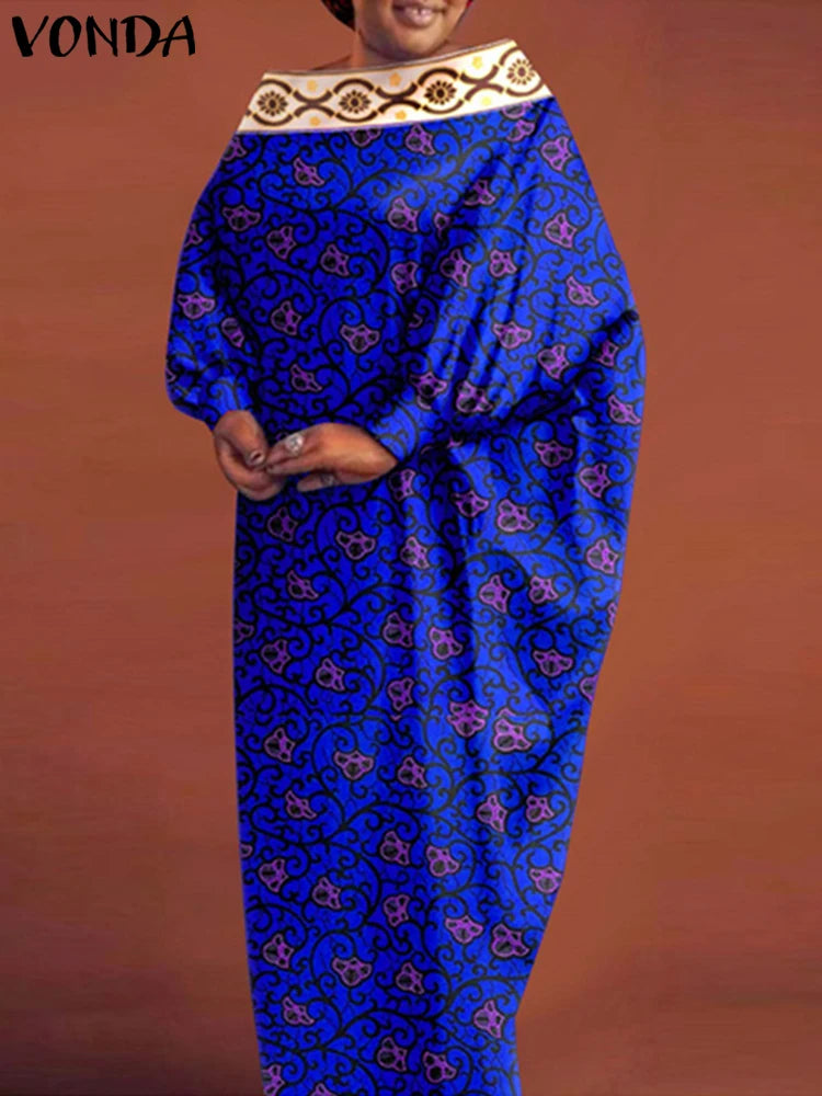 Women Batwing Boho Maxi Dress