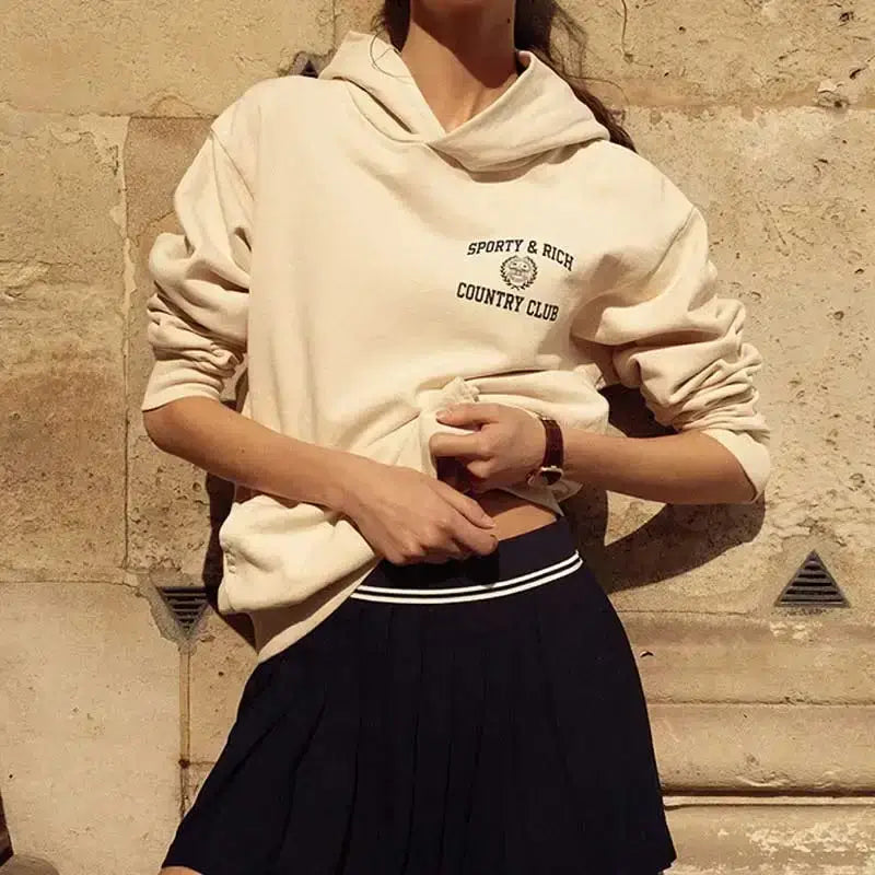 Women Letter Print Sweatshirt Vintage O-Neck Pullover