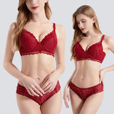 Women Plus Lace Bra Set