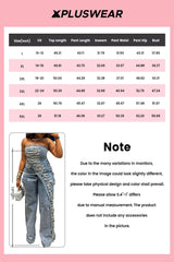 Distressed Denim Pant Set