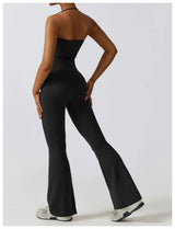 Women Backless Flared Yoga Jumpsuit
