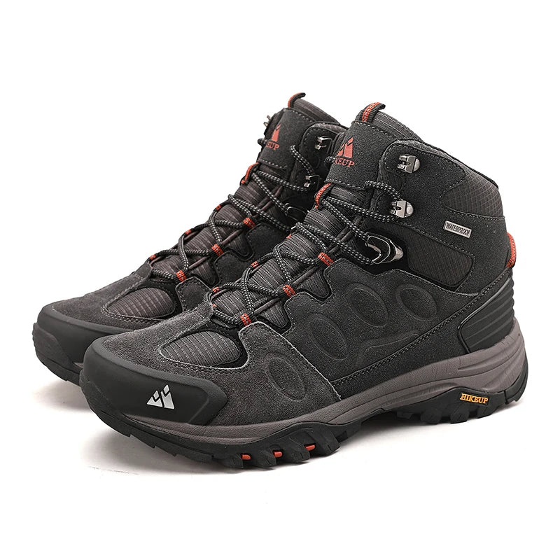 HIKEUP Men High Top Outdoor Hiking Boots
