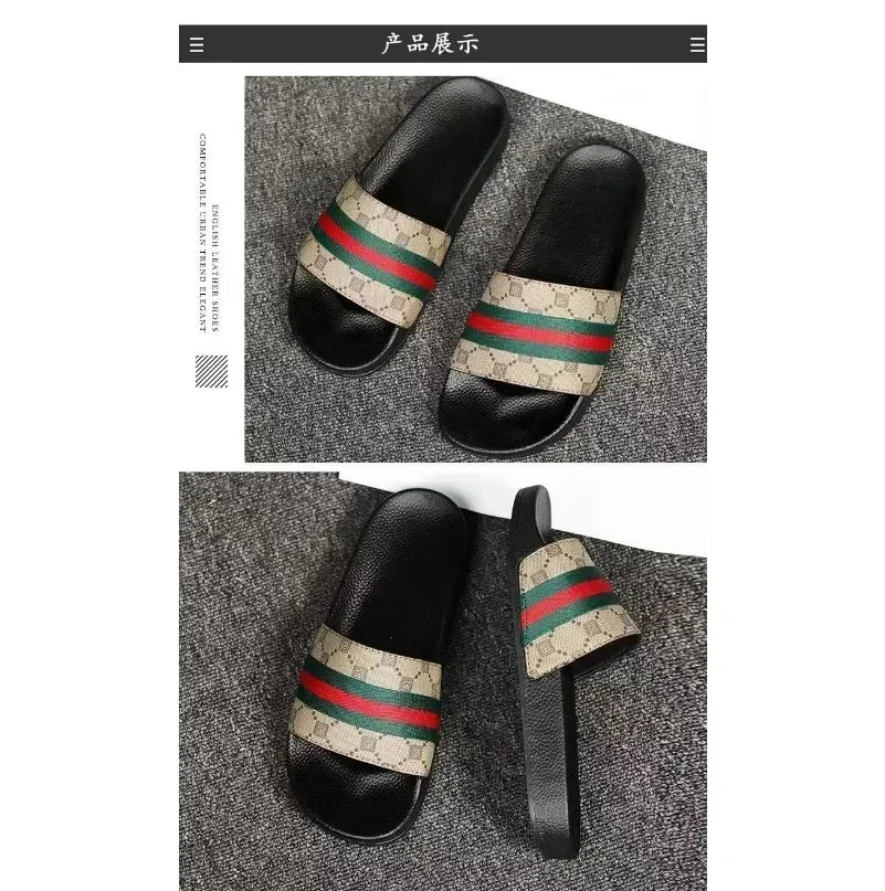 Men Designer Snake Print Slides