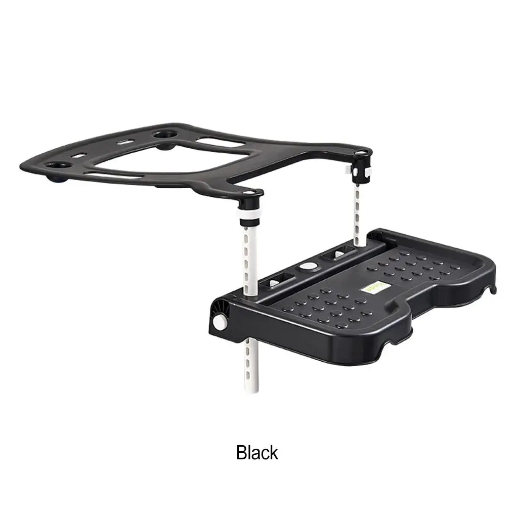 Adjustable black base for a children's car safety seat, designed for secure installation and easy use.