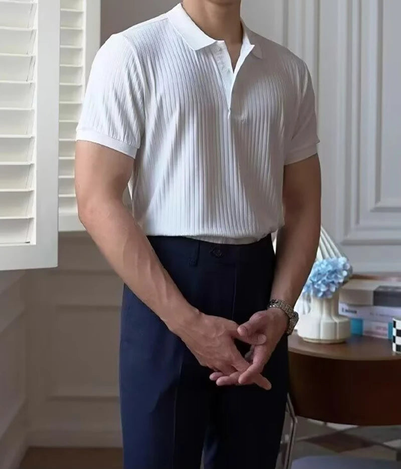 Men Stripe Polo Shirt