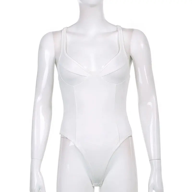 Retro Sleeveless Women's Bodysuit – Chic Slim Bodycon Summer Top