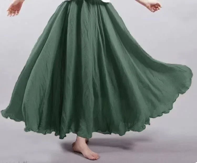Women Linen Maxi Skirt
