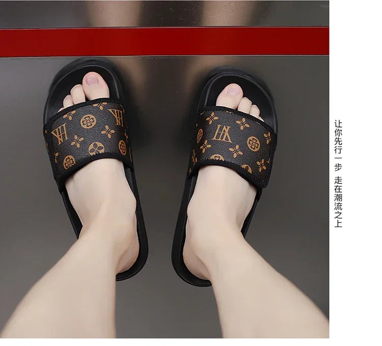 Men Genuine Leather Summer Sandals Slippers