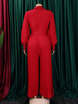 MaxiFit™ – Belted Button Maxi Office Jumpsuit (Work Chic, Waist-Defining & Longline)