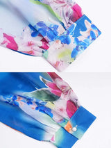 Women V-Neck Chiffon Print Dress