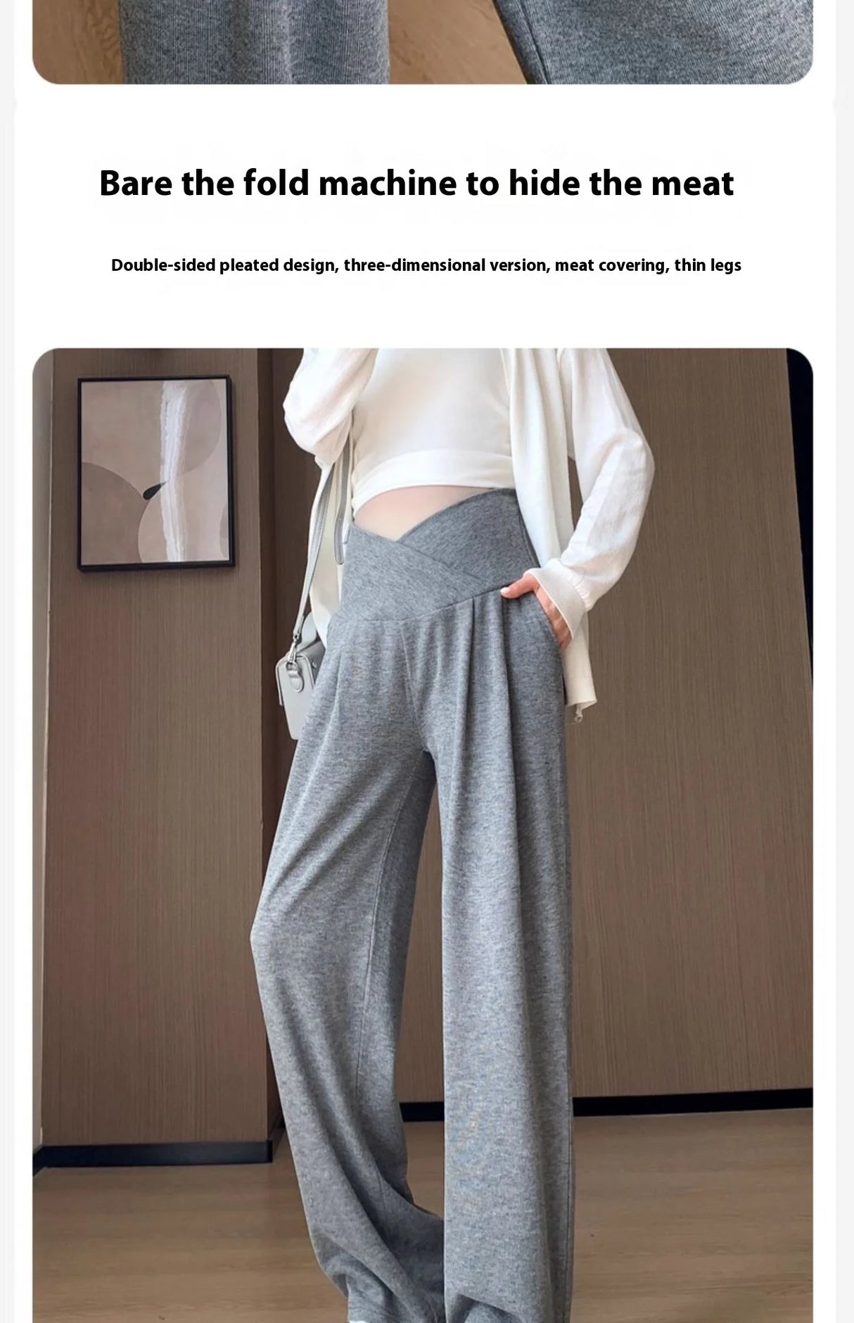 Wide-Leg Low-Waist Maternity Pants