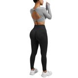 Women Open Back Long Sleeve Yoga Top