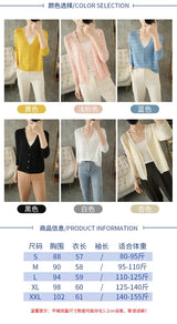 Women Knitted V-Neck Sun Protection Cardigan